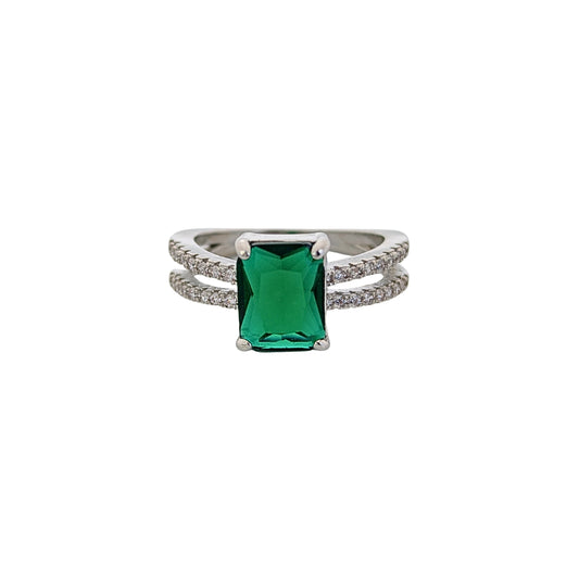 Empress Emerald-Cut Zircon Ring